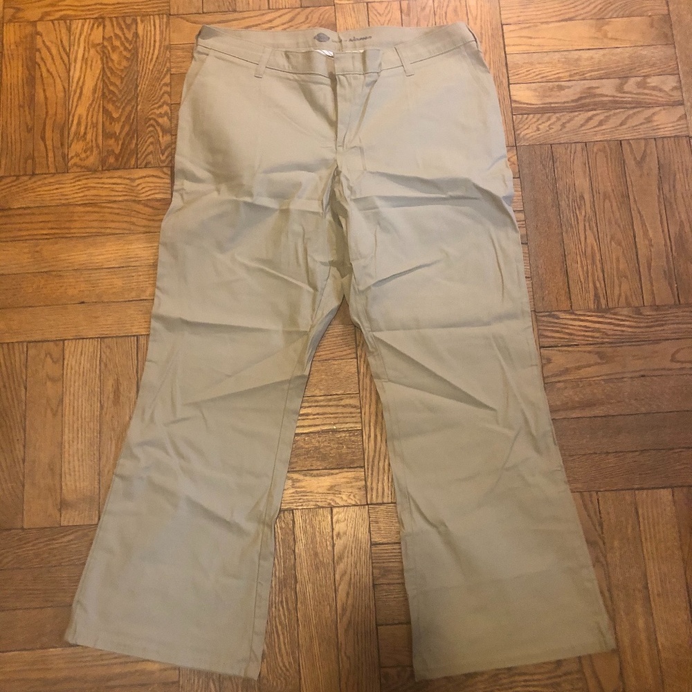Dickies Woman's Flat Front Stretch Twill Pant sand